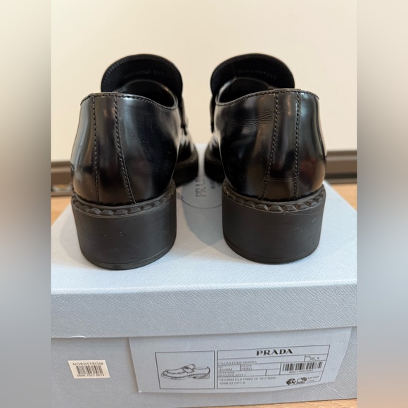 100% authentic Prada black Chocolate Leather Loafer. With box and dust bags. - Picture 4 of 8